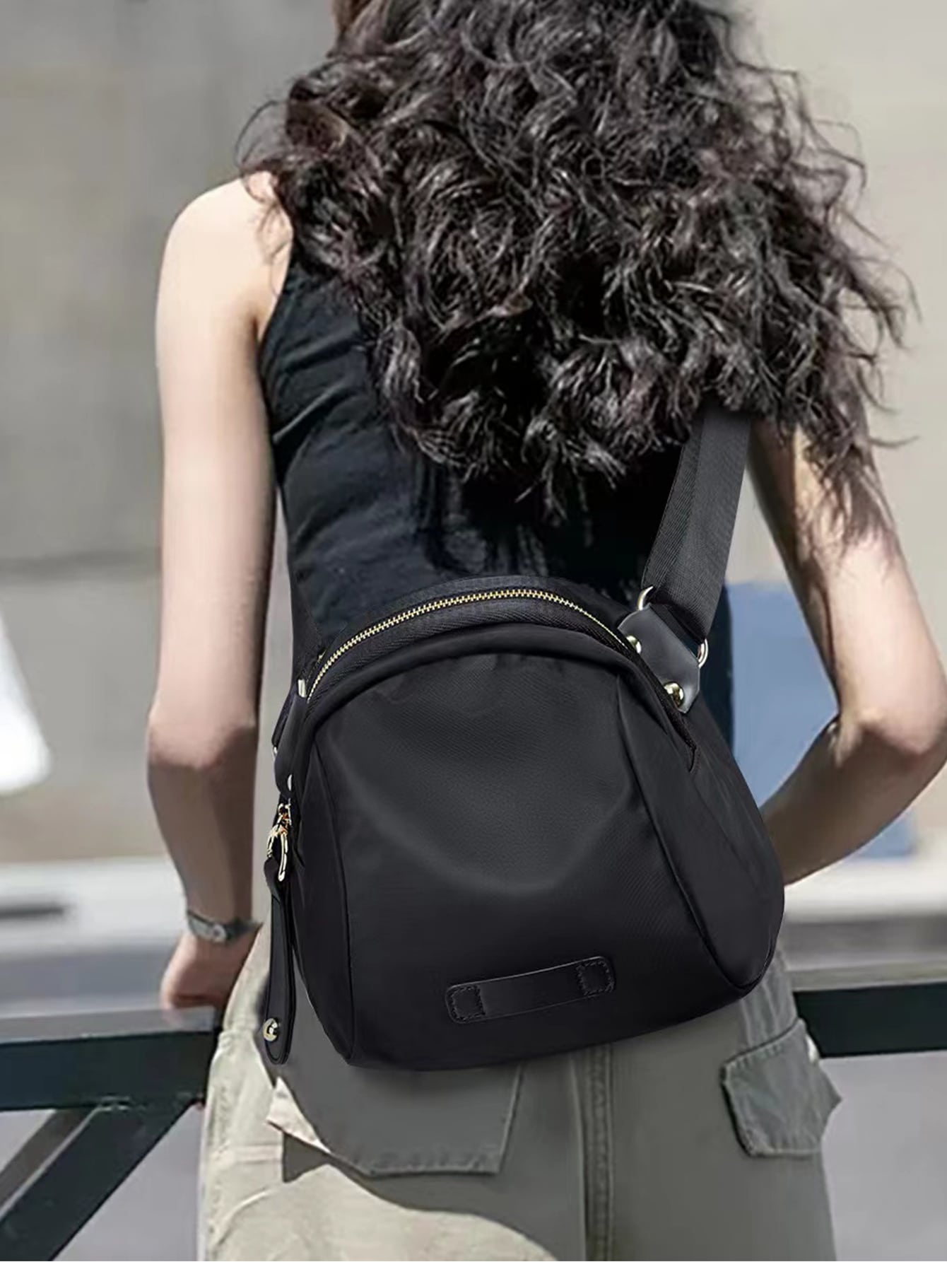 Минималистичная сумка через плечо Повседневная черная маленькая сумка через плечо, черный