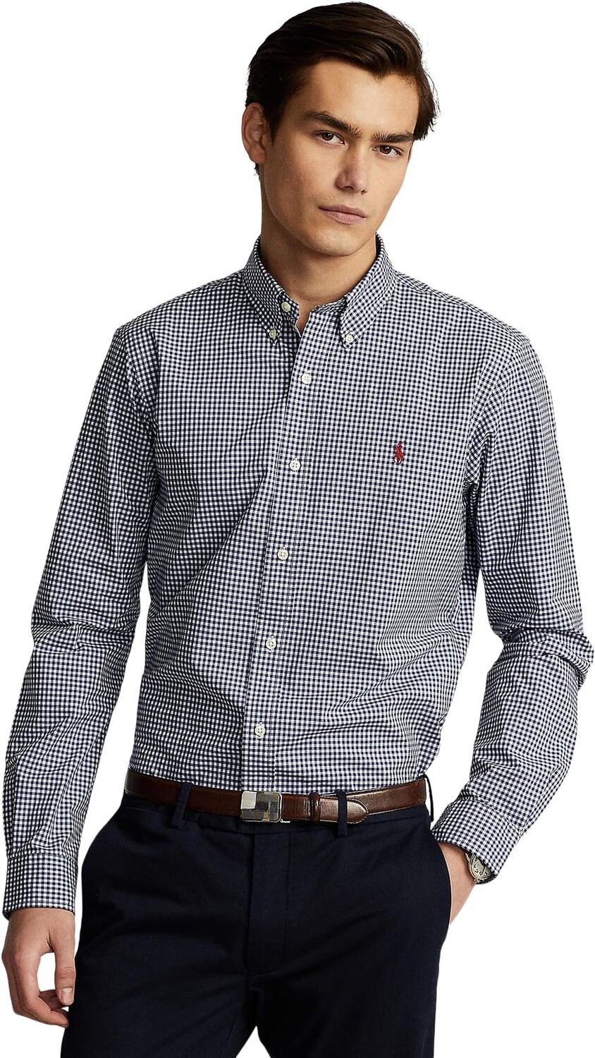 

Куртка Classic Fit Gingham Stretch Poplin Shirt Polo Ralph Lauren, темно-синий