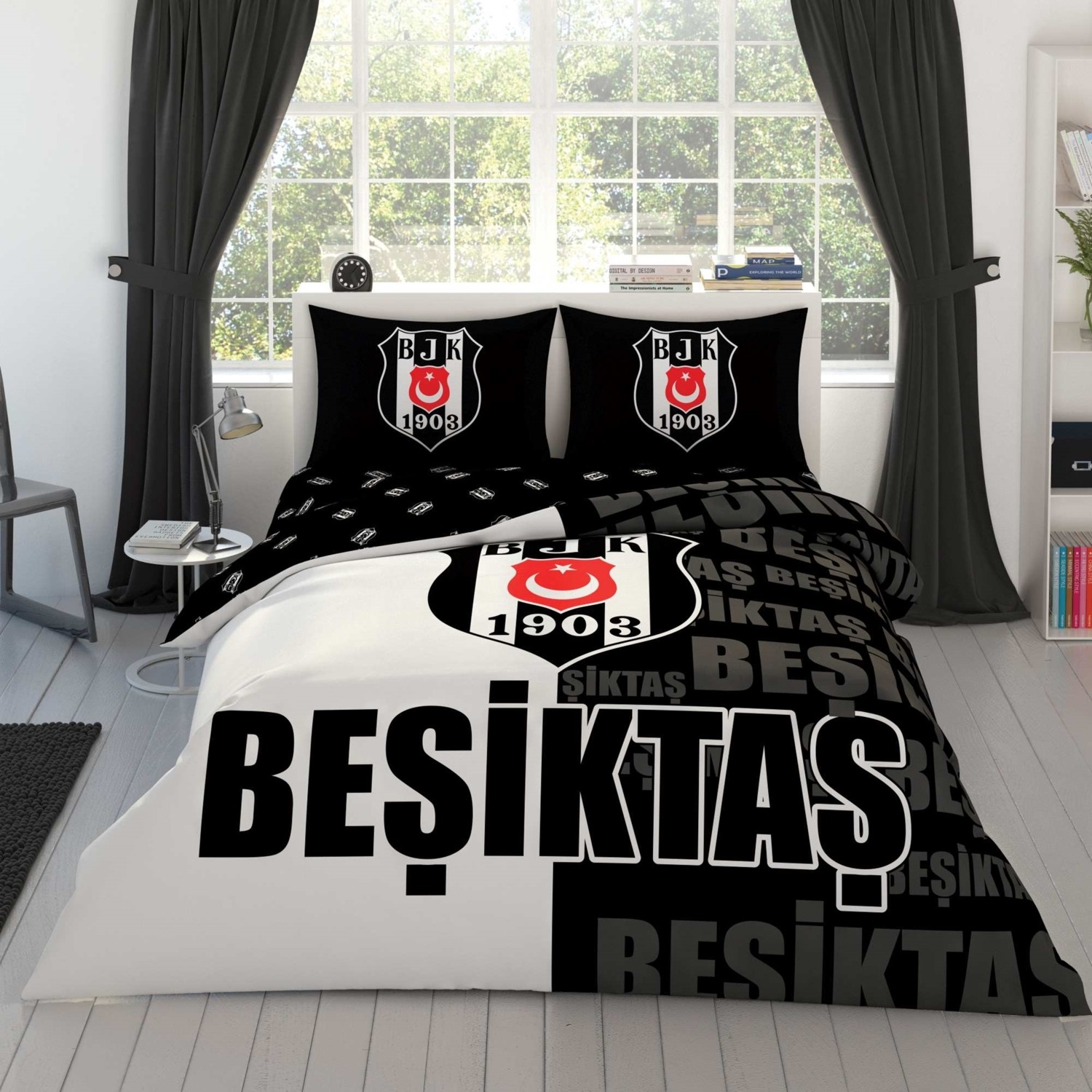 Лицензированный Tac Бешикташ Комплект постельного белья с частичным логотипом