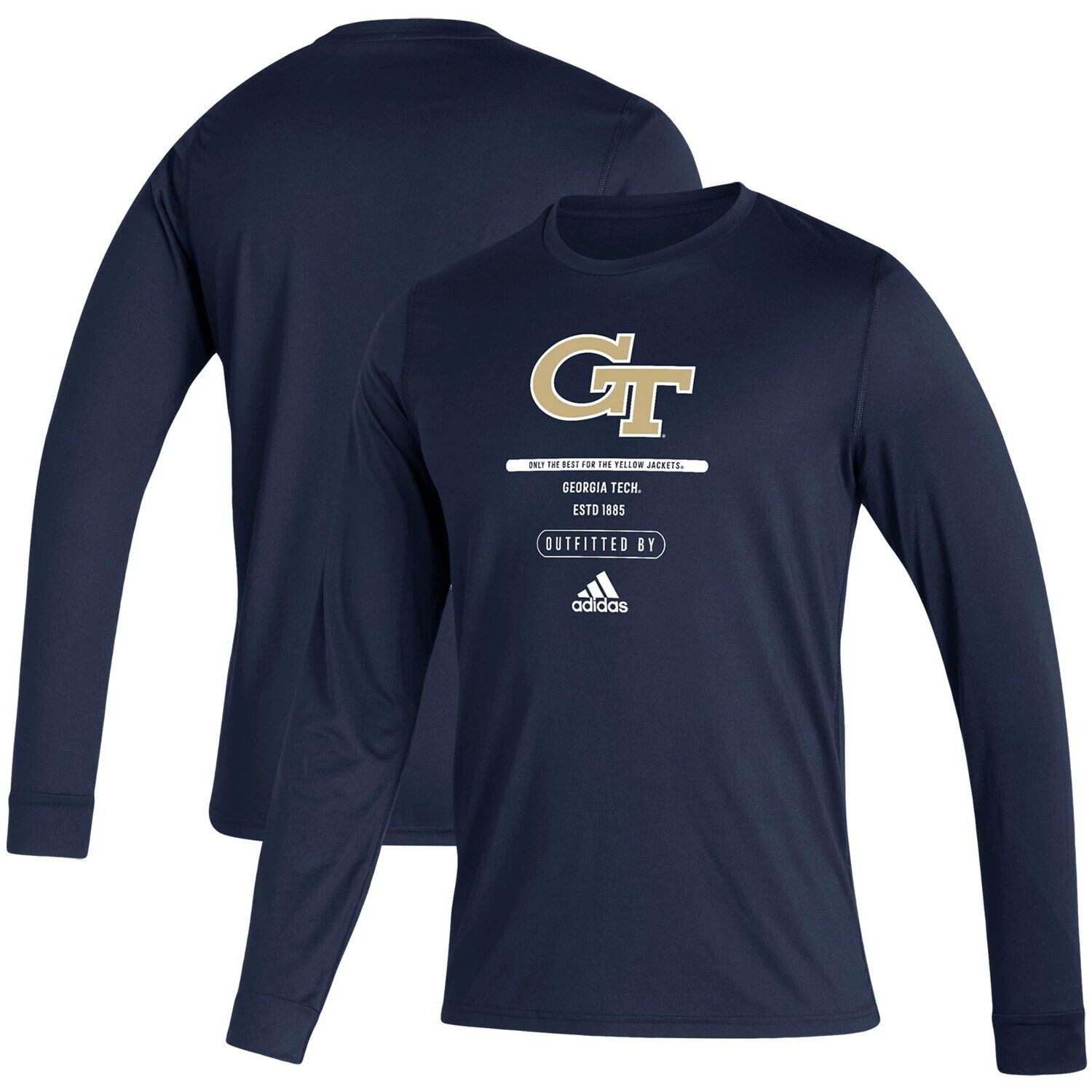 

Мужская темно-синяя желтая куртка Georgia Tech Футболка с длинным рукавом Sideline Locker Tag Creator AEROREADY adidas, Синий