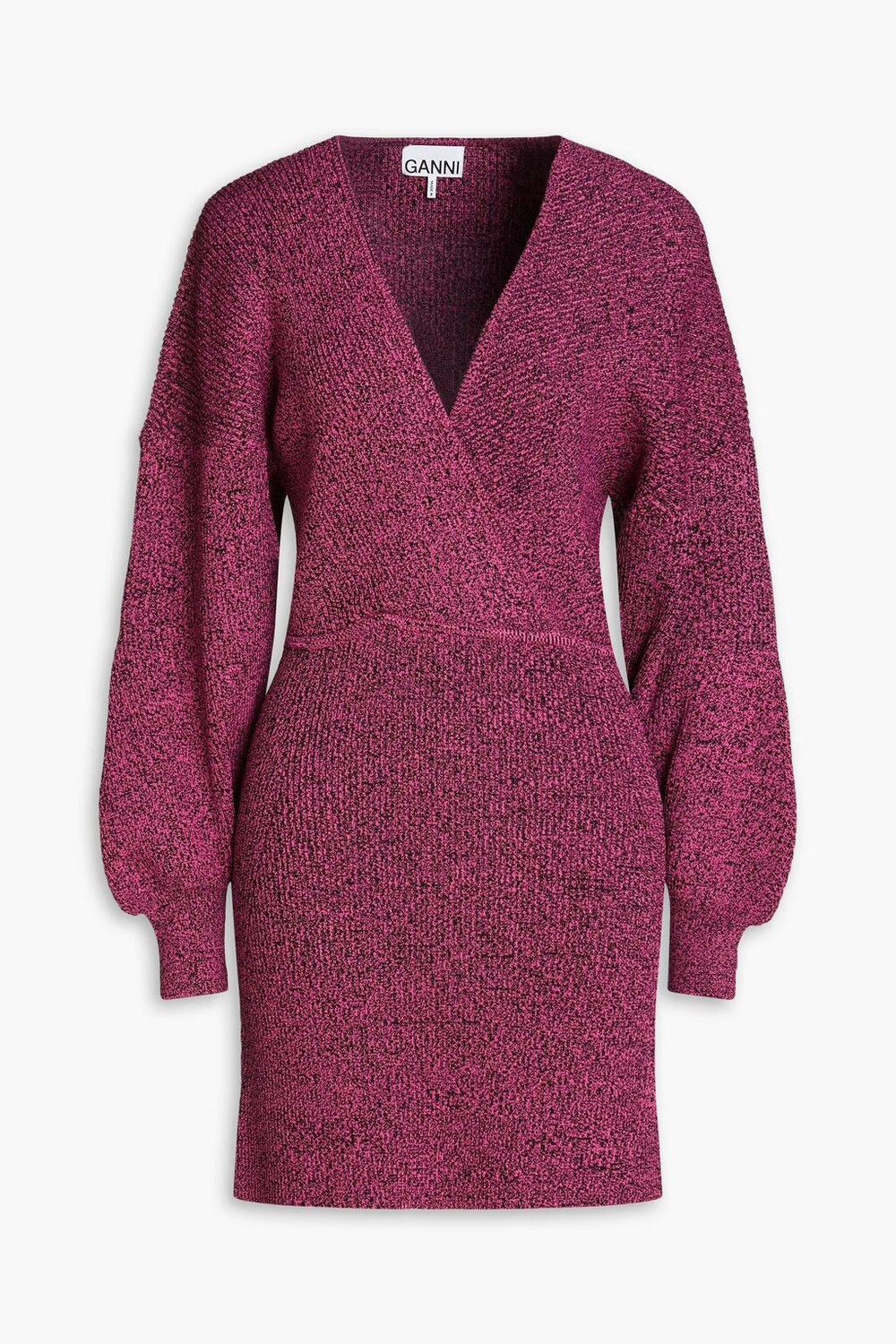 

Платье мини в рубчик с узором Marled Ganni, розовый