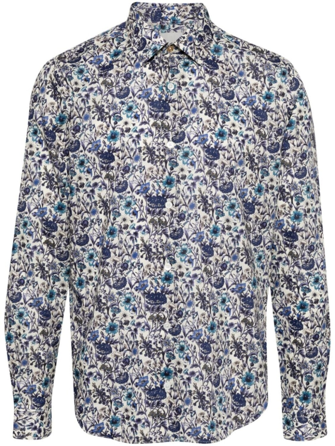 

Paul Smith поплиновая рубашка с цветочным принтом, фиолетовый