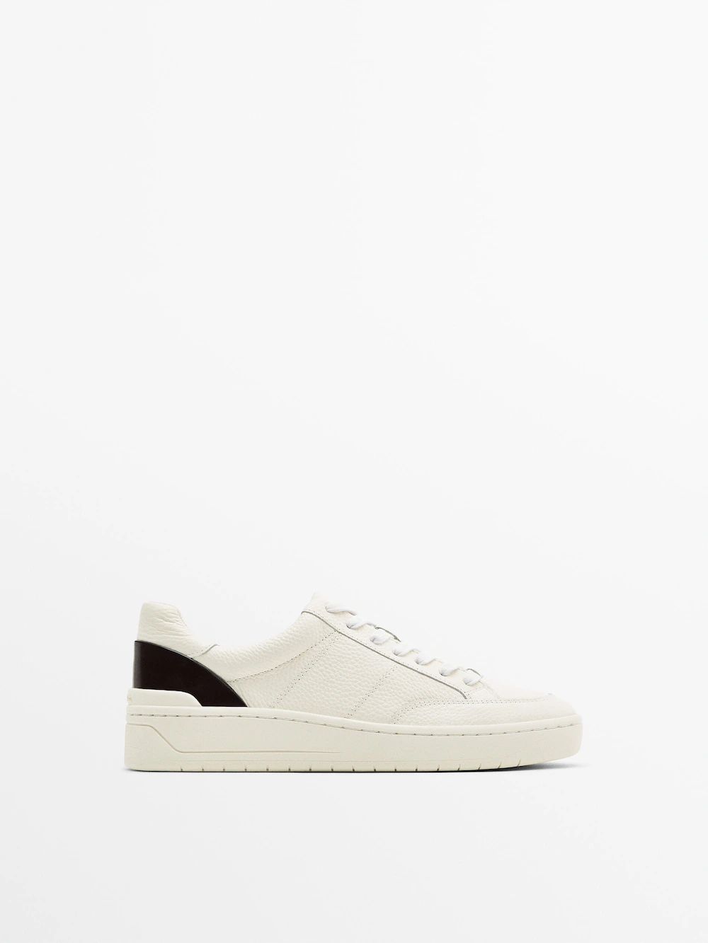 

Кожаные кроссовки Massimo Dutti, кремовый