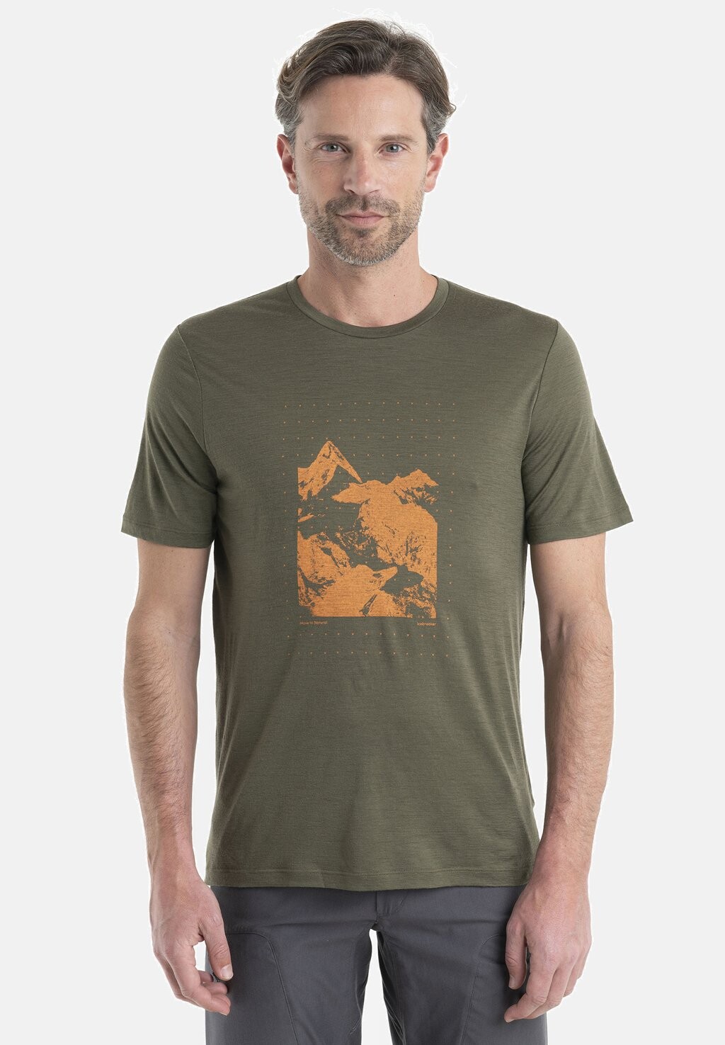 

Футболка с принтом Merino 150 Tech Lite Ii Ss Tee Peak Grid Icebreaker, цвет loden