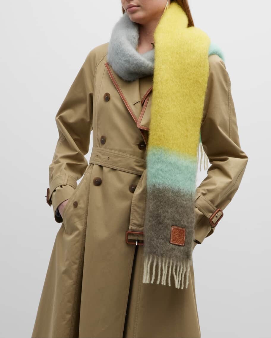 

Полосатый шарф из смесового мохера Loewe