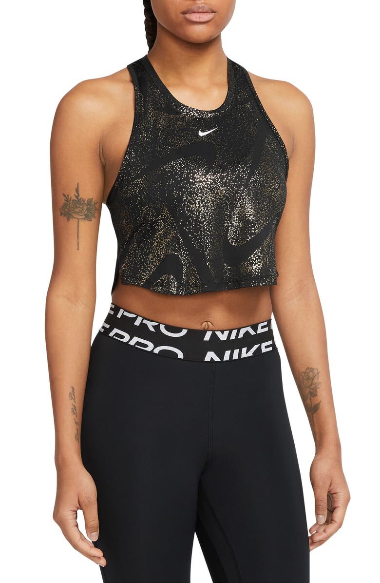 

Одна майка Dri-FIT Crop Racerback NIKE, черно-белый
