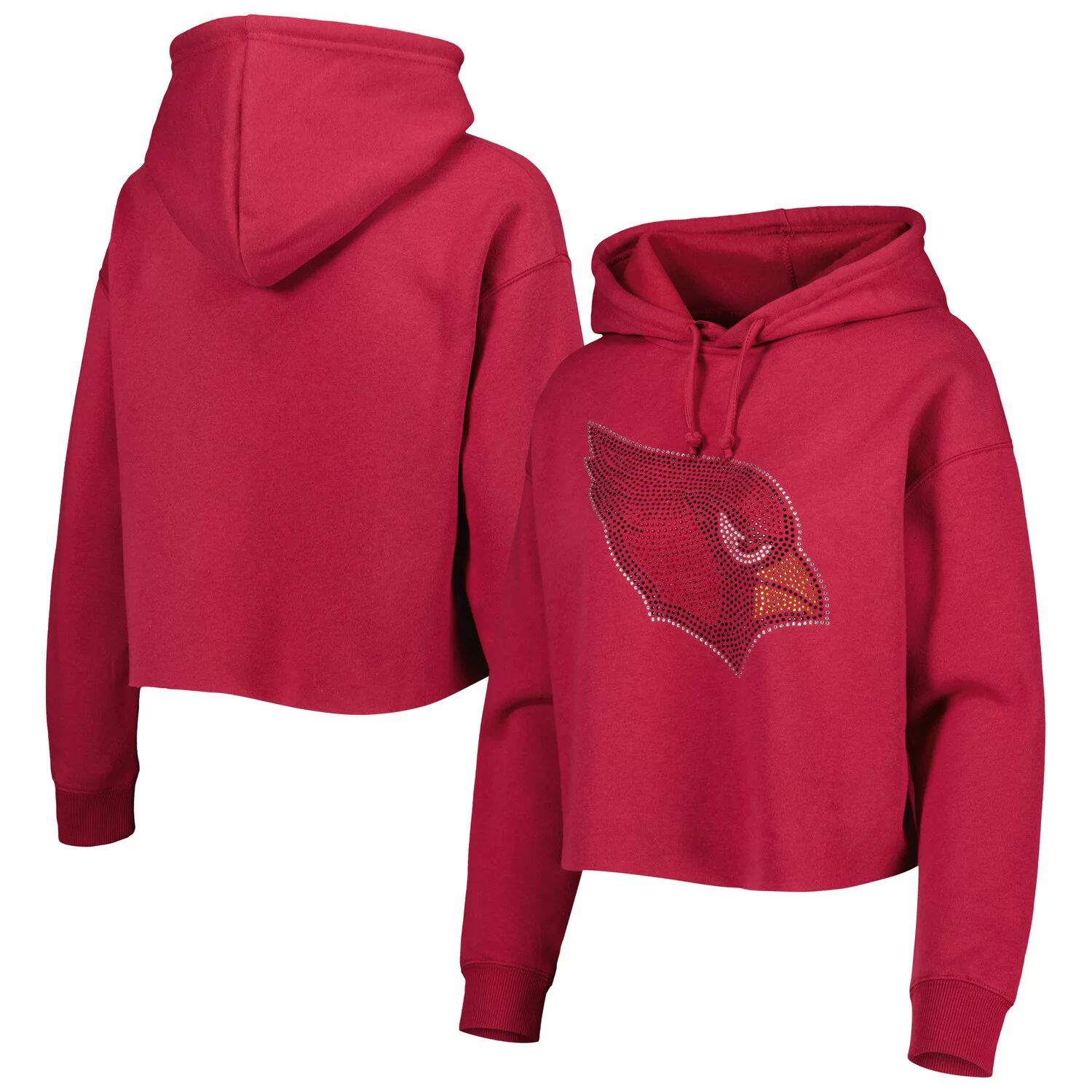 Женский укороченный пуловер с капюшоном и логотипом Cuce Cardinal Arizona Cardinals