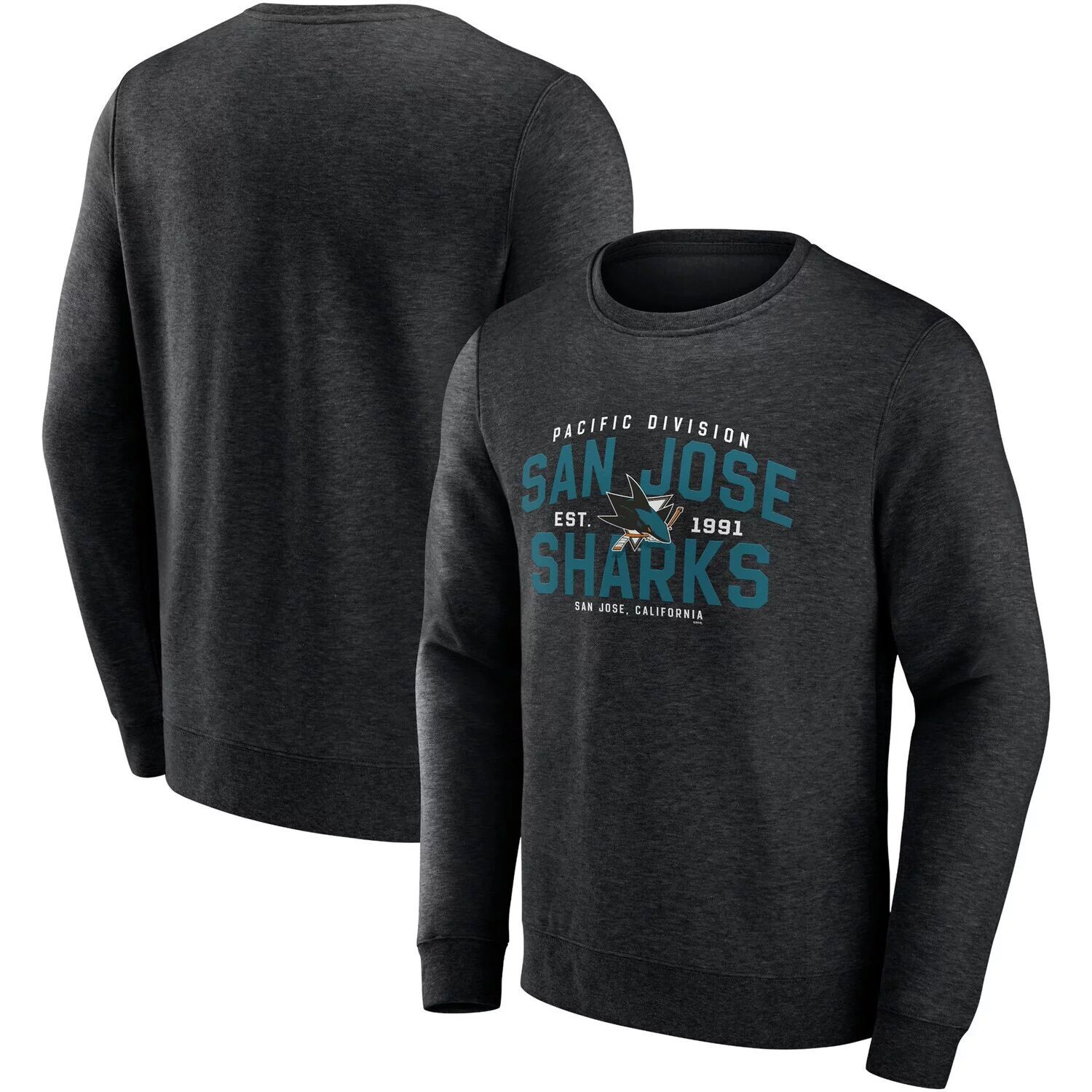 

Мужской классический пуловер с логотипом Fanatics черного цвета San Jose Sharks