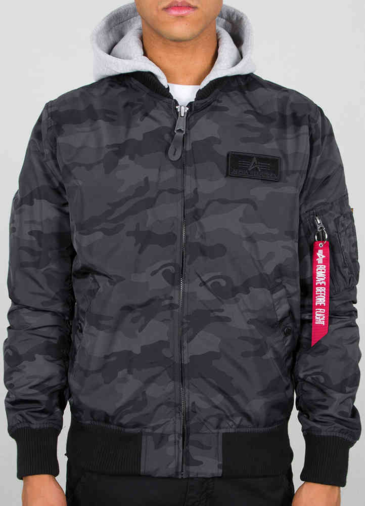 куртка ma 1 ттс alpha industries темно серый MA-1 TT Куртка с капюшоном Alpha Industries, дарккамо