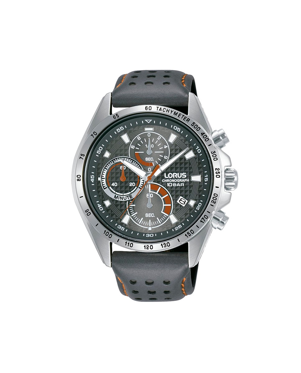 Мужские часы Sport man RM361HX9 из кожи с серым ремешком Lorus, серый спортивные мужские силиконовые часы r2335px9 с серым ремешком lorus серый