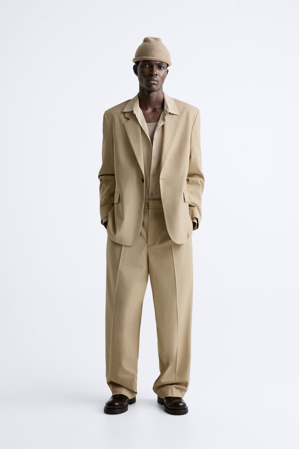 

Блейзер свободного кроя ZARA, коричневый