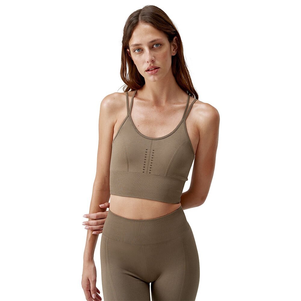 

Спортивный топ Born Living Yoga India Medium Support Seamless, коричневый