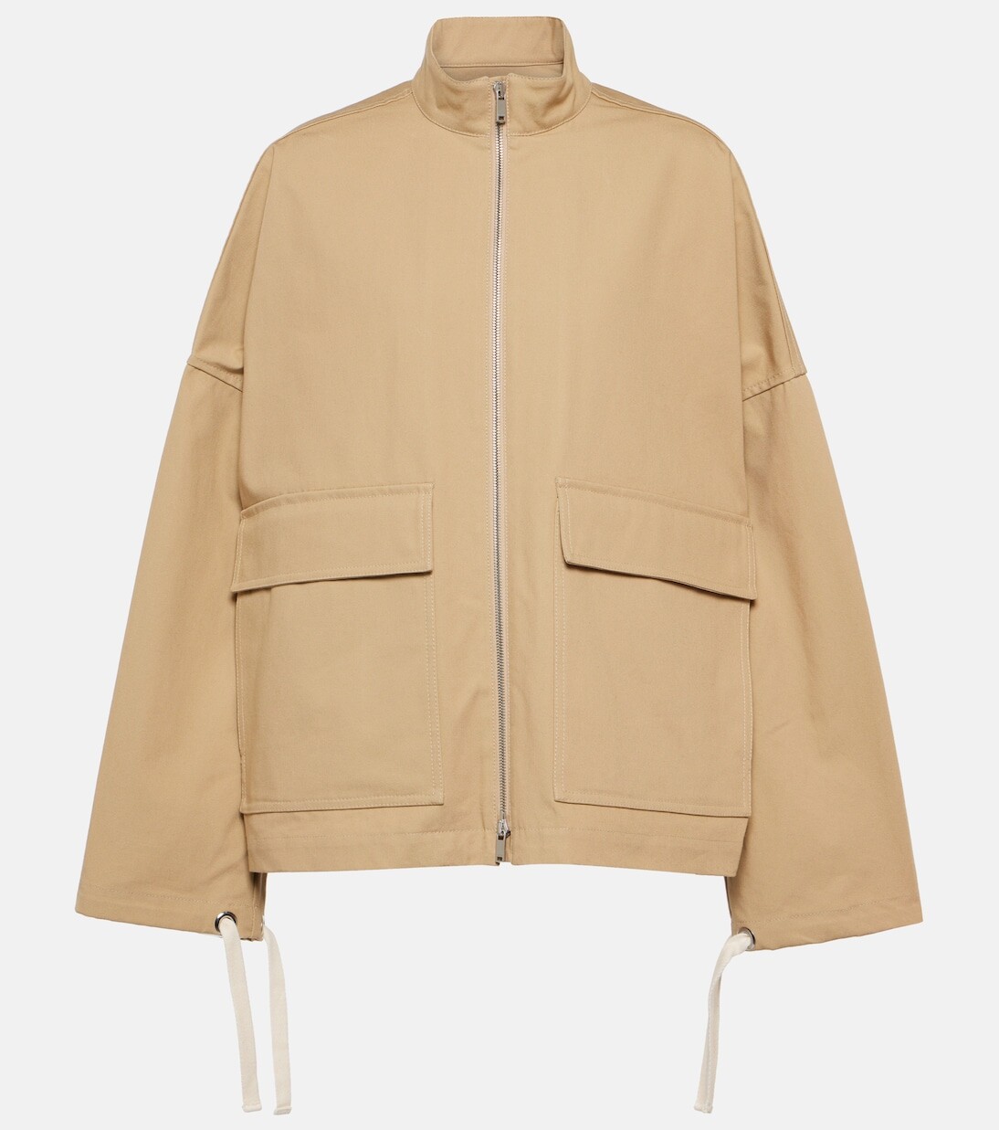

Свободная куртка из хлопкового габардина Jil Sander, серый