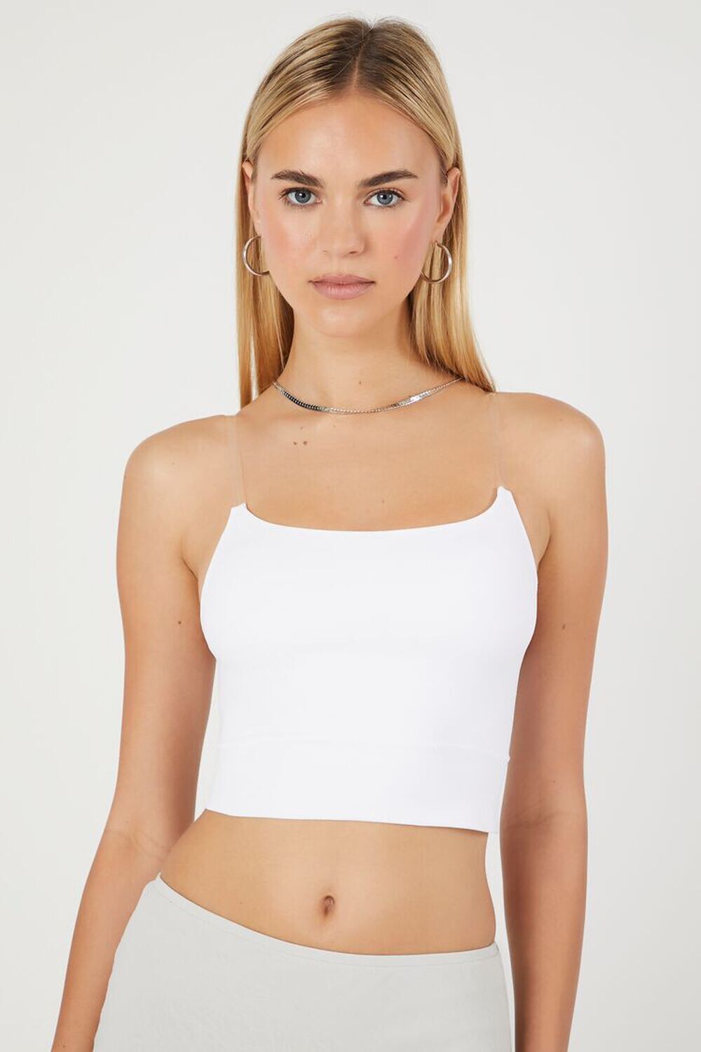 

Бесшовная укороченная майка Forever 21, белый