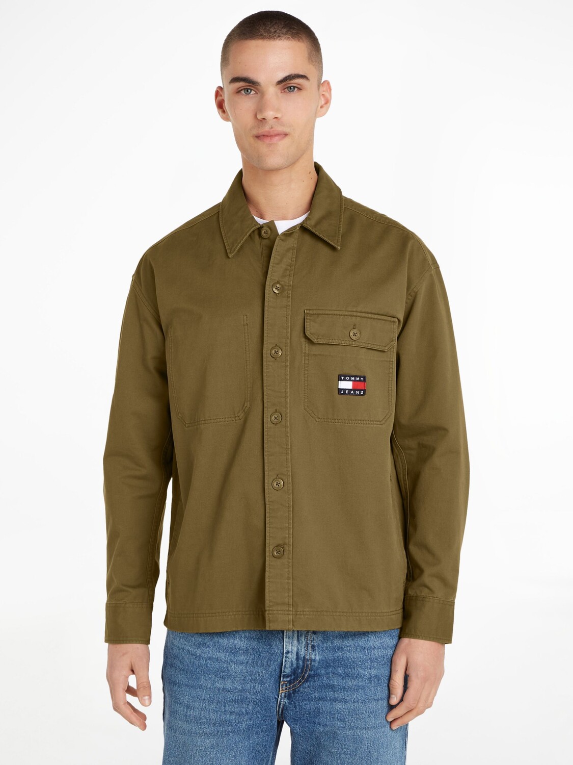 

Рубашка свободного кроя Tommy Jeans Tommy Hilfiger, оливковое