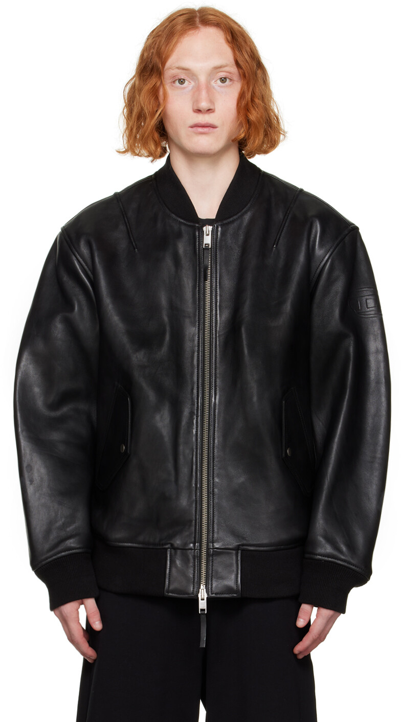 

Черная кожаная куртка L-Pritts Diesel, Черный