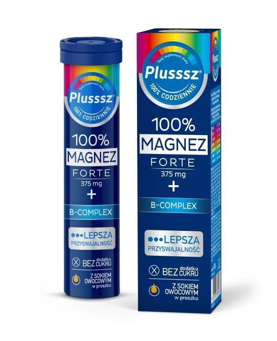 

Шипучие таблетки с магнием и витаминами группы В. Plusssz 100% Magnez Forte + B-complex, 20 шт