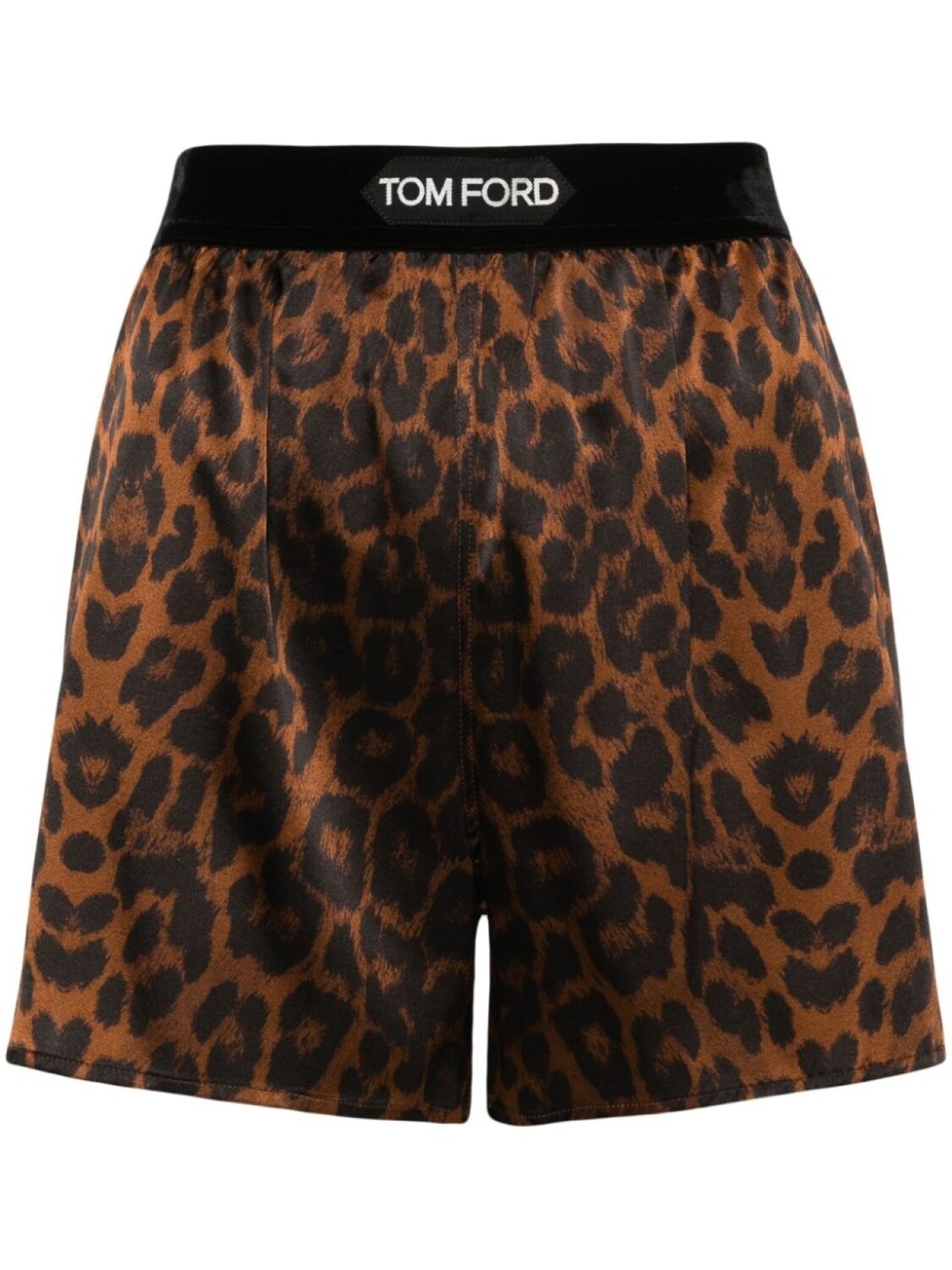 

TOM FORD шелковые шорты с леопардовым принтом, коричневый