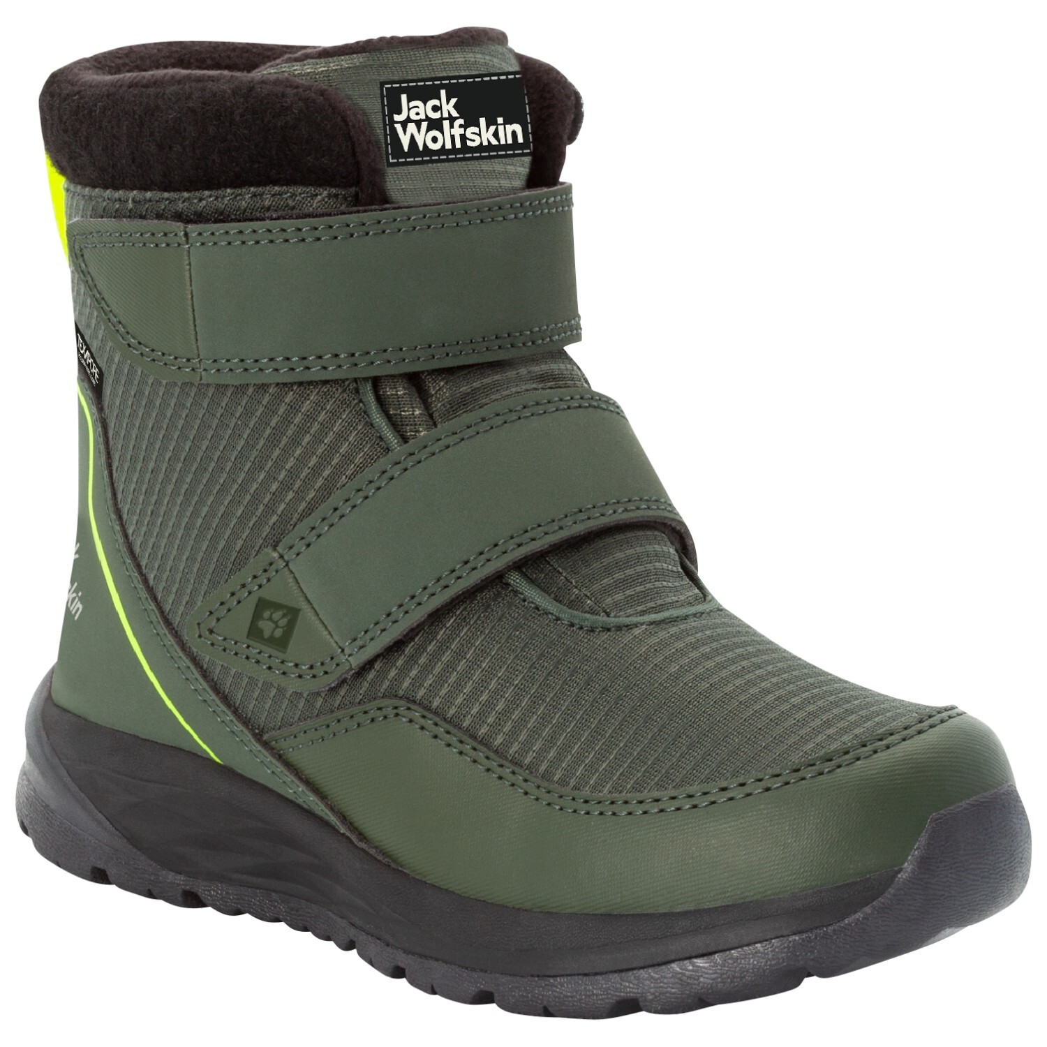 Зимние ботинки Jack Wolfskin Kid's Polar Bear Texapore Mid VC, цвет Green/Yellow