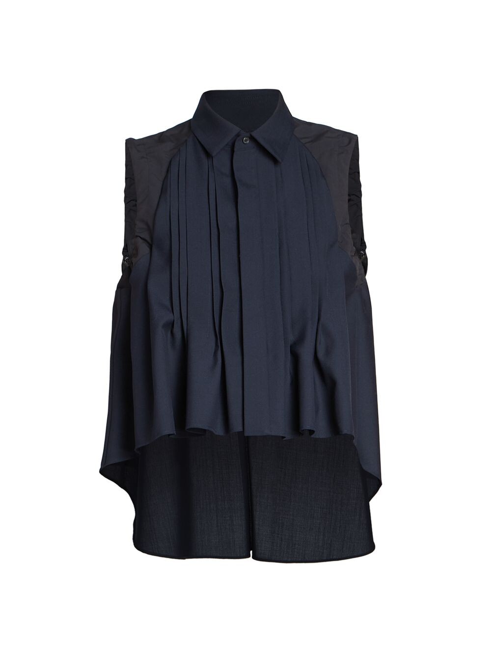 

Рубашка из костюмного микса Sacai, нави