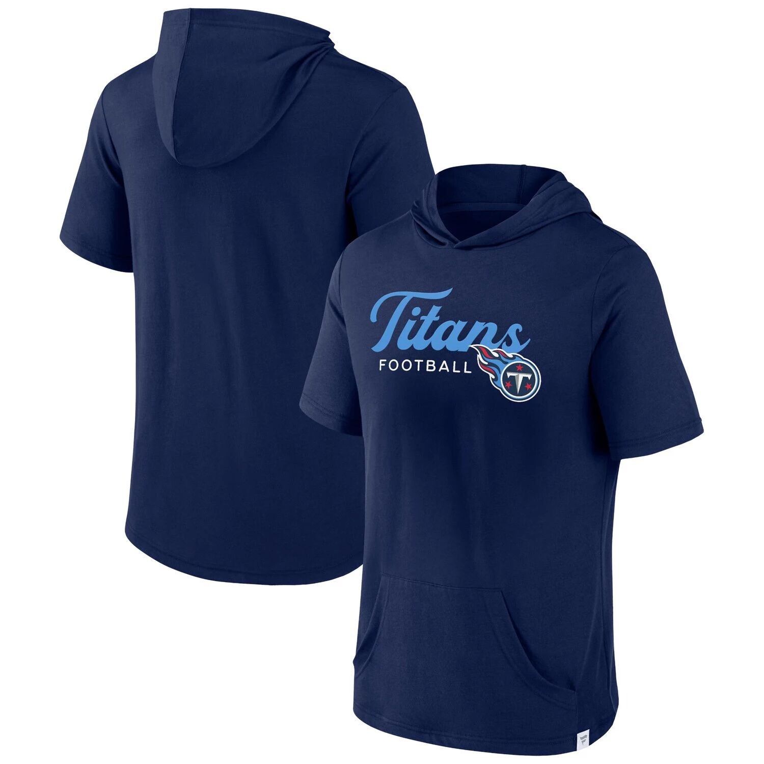 

Мужской фирменный темно-синий пуловер с капюшоном Tennessee Titans Offensive Strategy с короткими рукавами Fanatics
