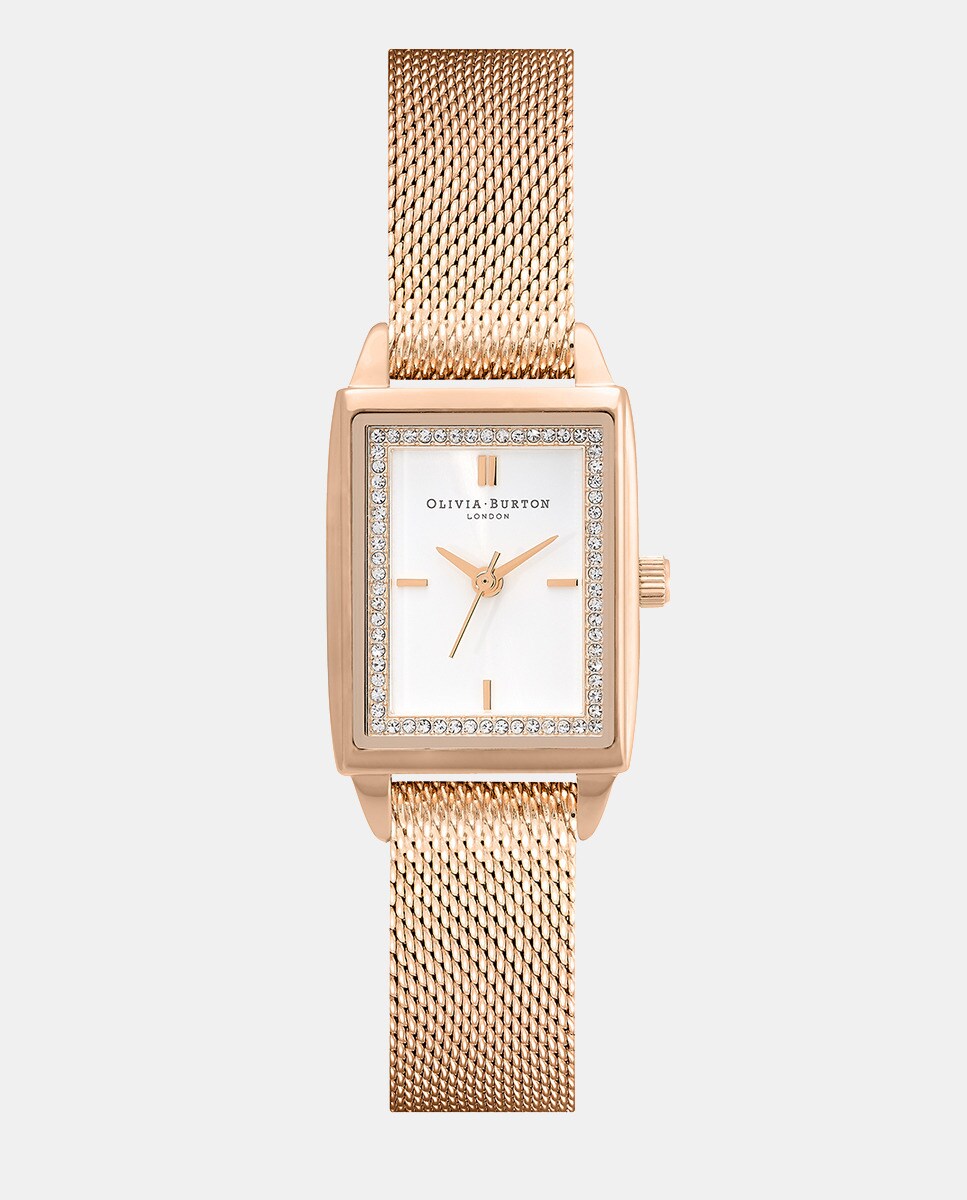 цена Rentangle 224000015 женские часы из розовой стали Olivia Burton, розовый