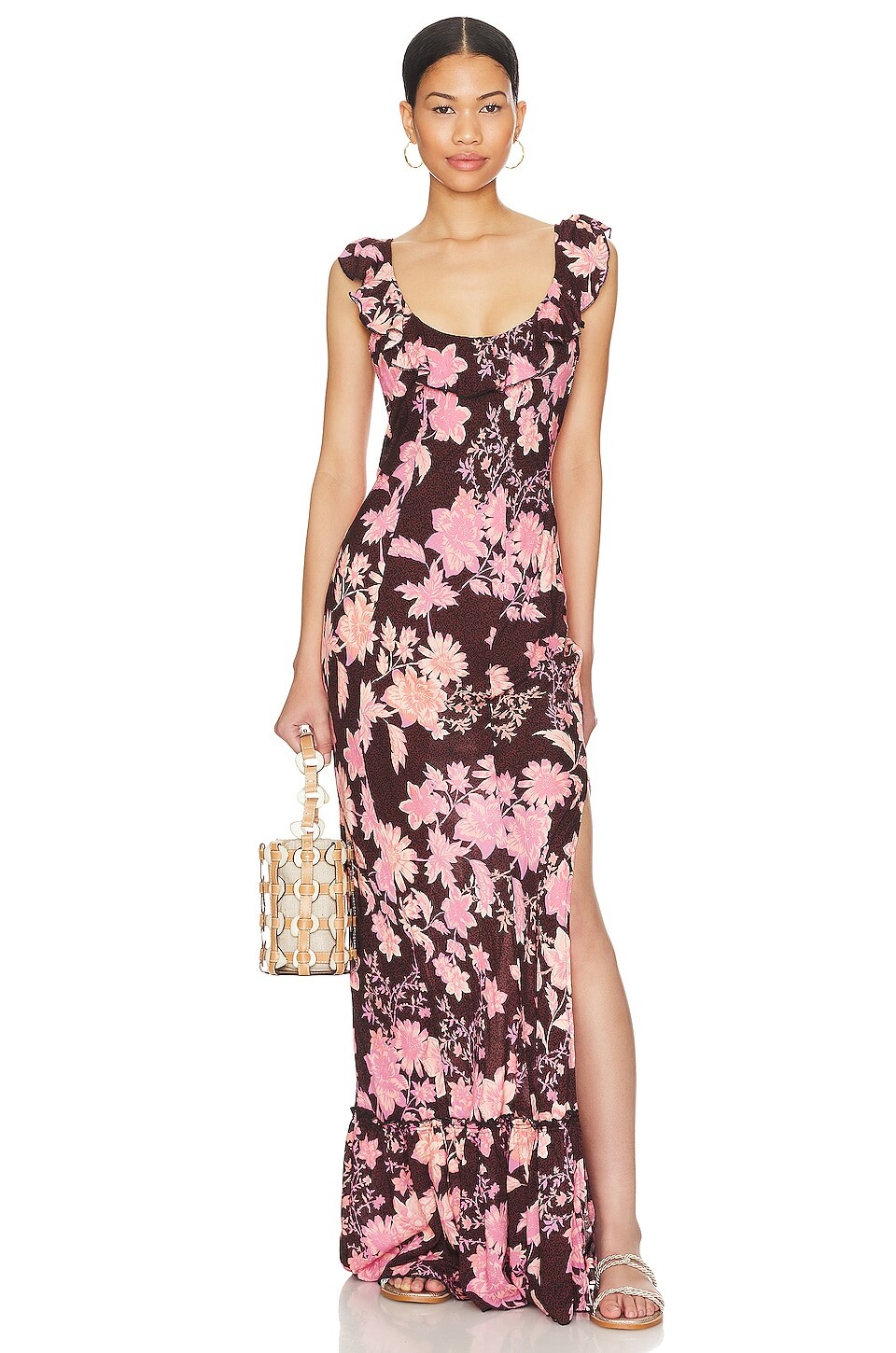 

Платье макси Free People Remind Me Maxi Slip Dress, цвет Dark Chocolate