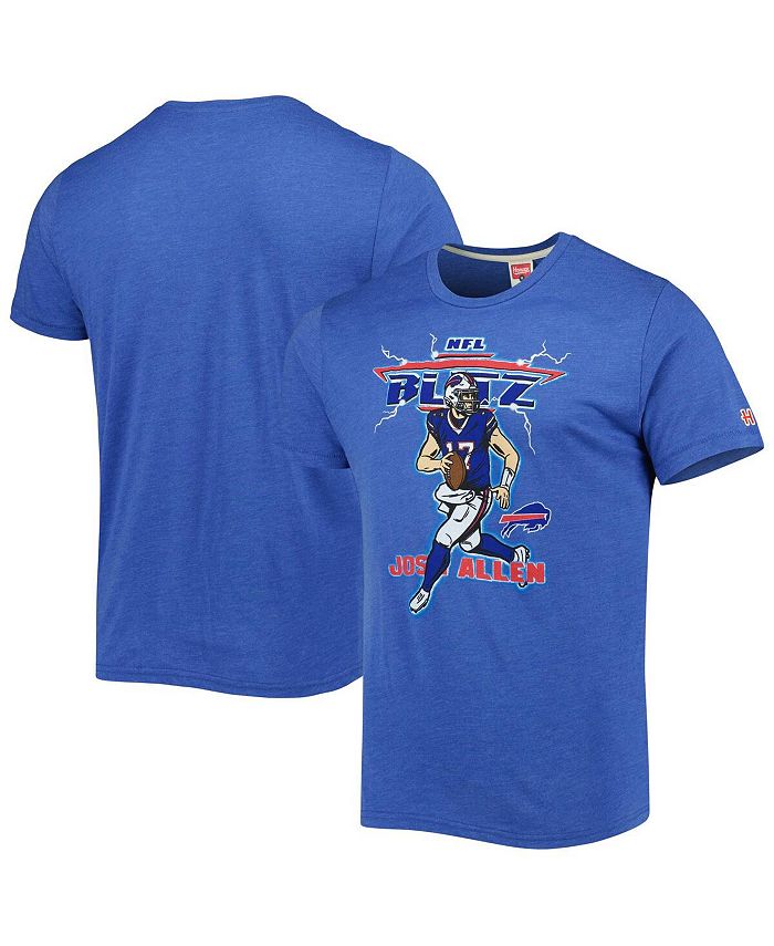 

Мужская футболка Tri-Blend Josh Allen Heathered Royal Buffalo Bills NFL Blitz Player Homage, синий