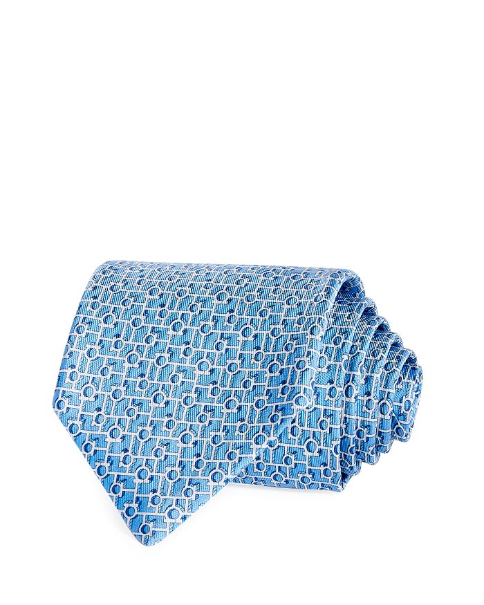 Классический шелковый галстук в сетку 3D Gancini Ferragamo