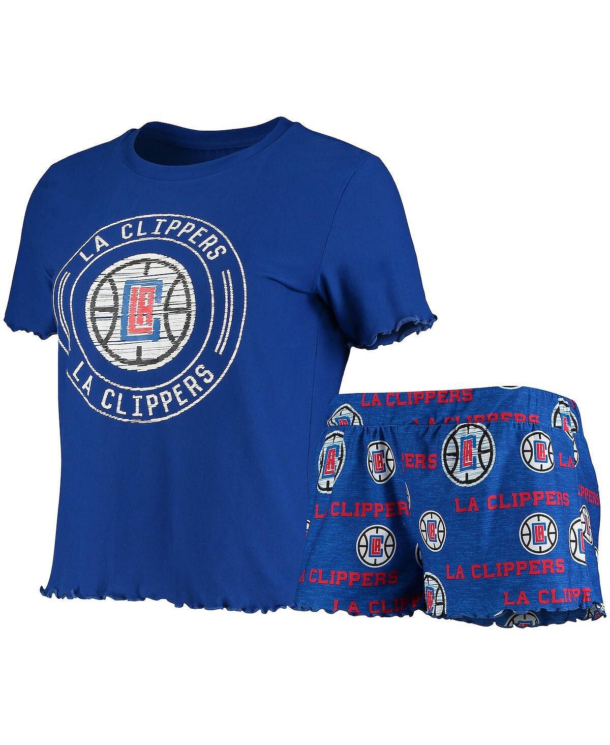 

Женский комплект для сна из футболки и шорт для волос Royal LA Clippers Zest Concepts Sport