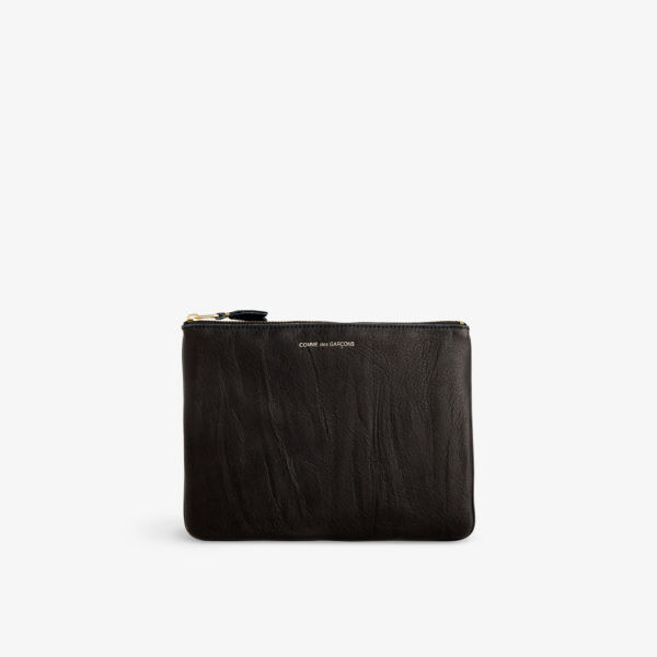 

Кошелек из стираной кожи с фольгированным логотипом Comme des Garçons, черный
