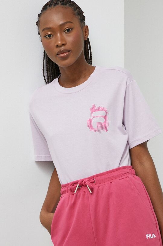 

Хлопковая футболка Fila, фиолетовый