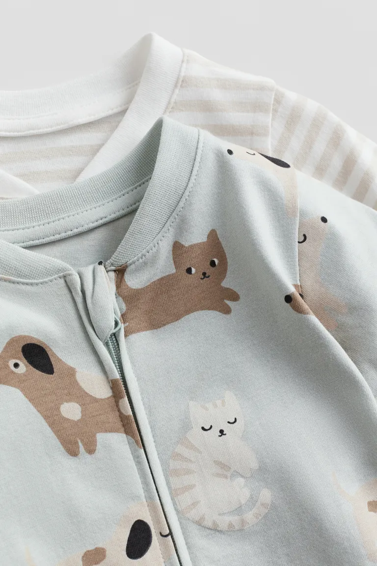 

Комплект из 2 пижам на молнии H&M, бирюзовый