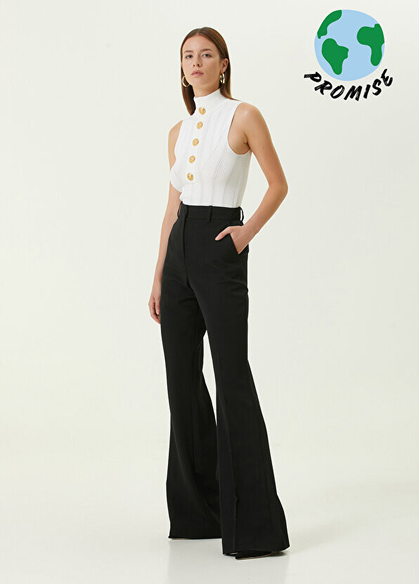 

Черные шерстяные брюки Balmain, Черный