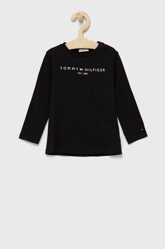 

Tommy Hilfiger Хлопковый лонгслив для детей, черный