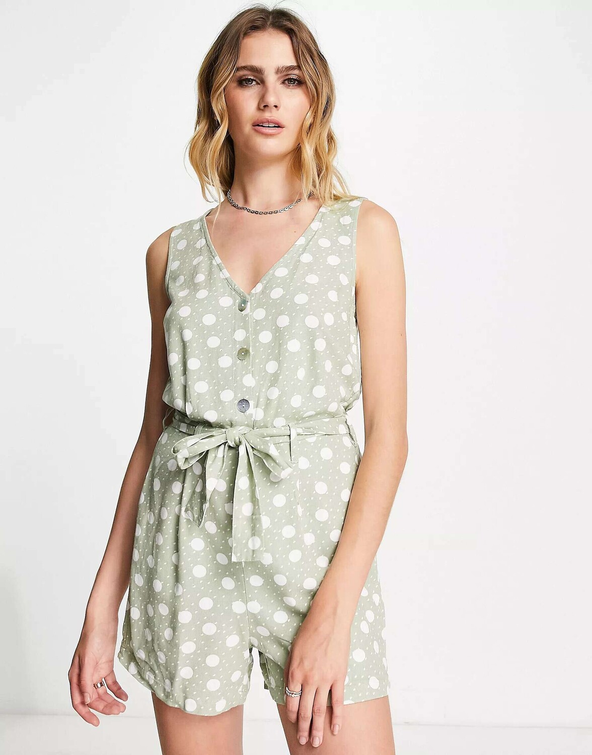 

Комбинезон с завязками на талии Vero Moda темно-синего цвета