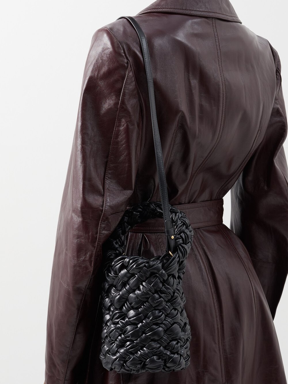 

Сумка-ведро kalimero mini из кожи intrecciato Bottega Veneta, черный