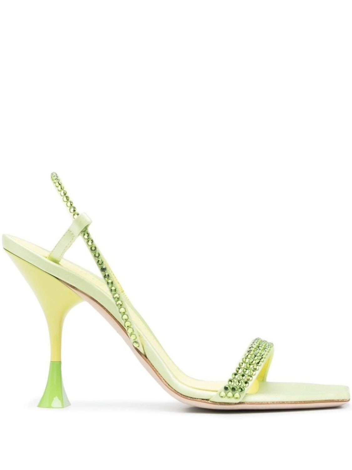 

3juin crystal-embellished leather sandals, зеленый