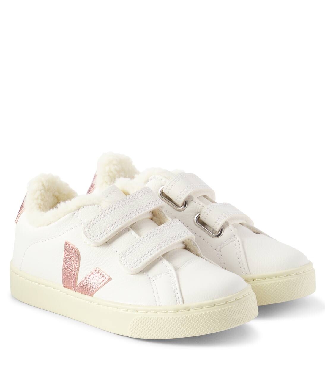 

Маленькие зимние кожаные кроссовки Esplar Veja Kids, цвет extra-white_nacre