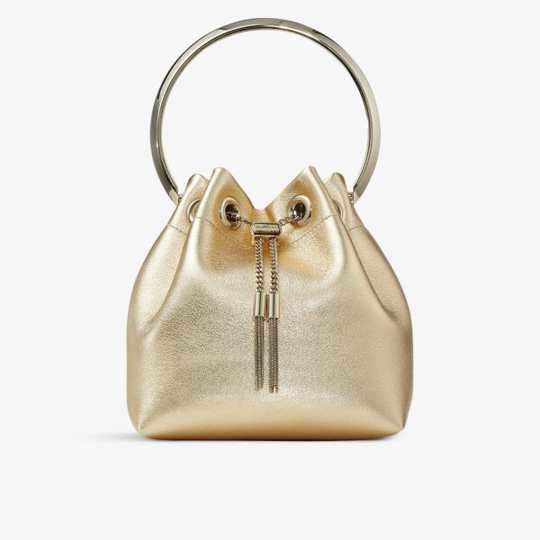 

Сумка Bon Bon из металлизированной кожи с верхней ручкой Jimmy Choo, желтый