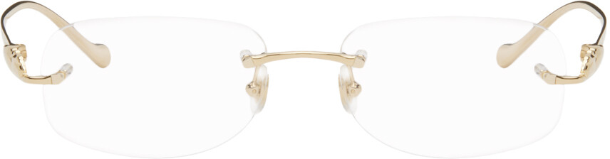 

Золотые прямоугольные очки Cartier, цвет Gold/Gold/Transparent