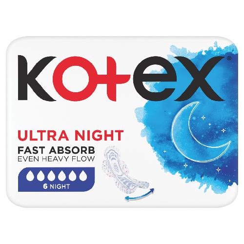 Гигиенические прокладки, 6 шт. Kotex, Ultra Night гигиенические прокладки ночные kotex ultra night 24 24 шт