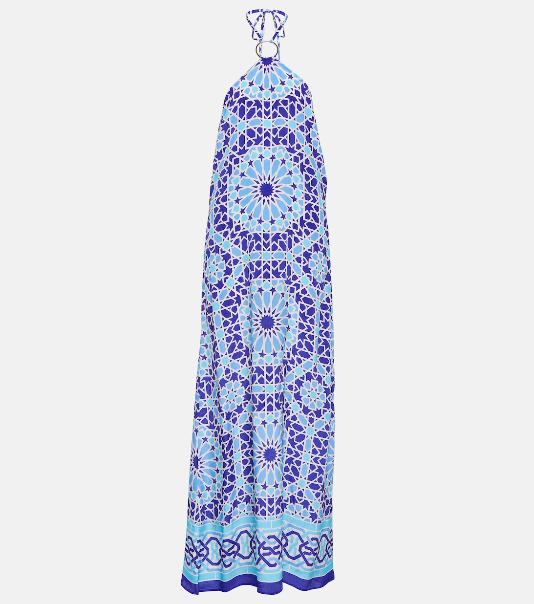 цена Платье макси Asher с вырезом халтер и принтом ALEXANDRA MIRO, синий