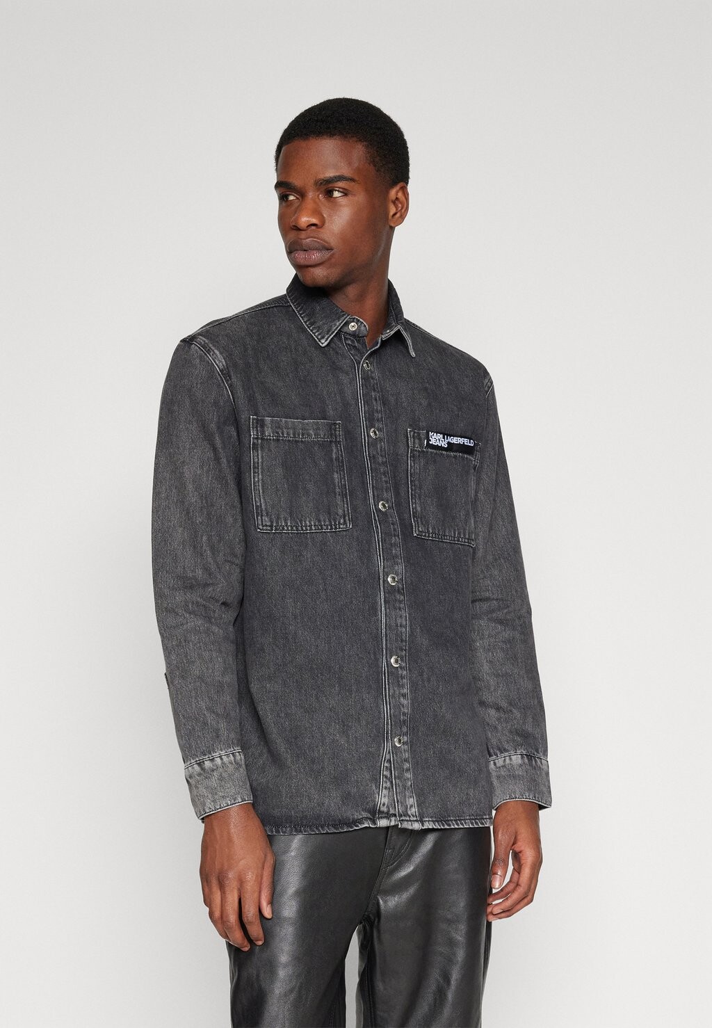 

Рубашка Karl Lagerfeld Jeans, серый деним