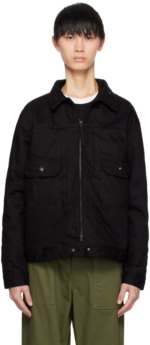 

Черная джинсовая куртка на пуговицах Engineered Garments, Черный
