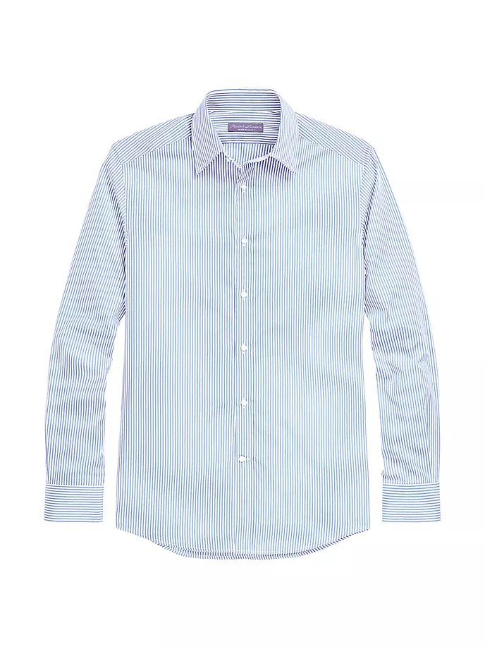 

Хлопковая рубашка в полоску с длинными рукавами Philip NK Ralph Lauren Purple Label, белый
