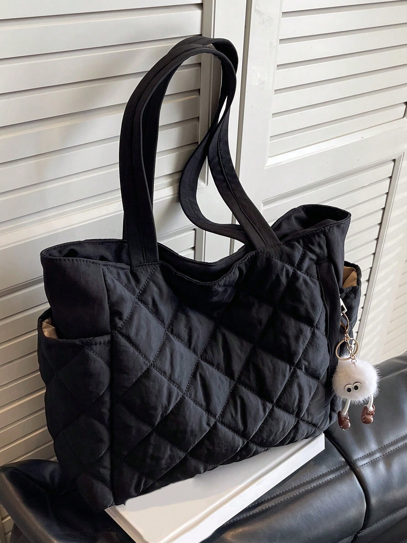 Пуховик большой емкости для отдыха, черный модная двухцветная женская пригородная сумка черный