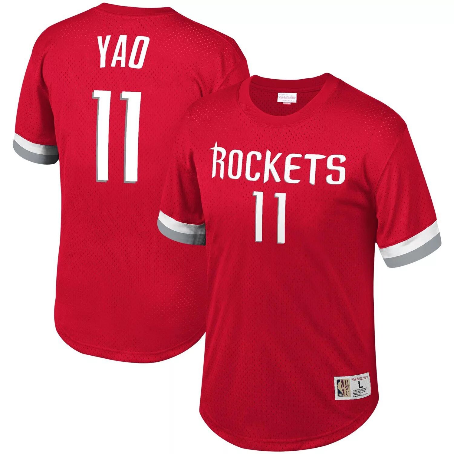 

Мужская красная сетчатая футболка Mitchell & Ness Yao Ming Houston Rockets