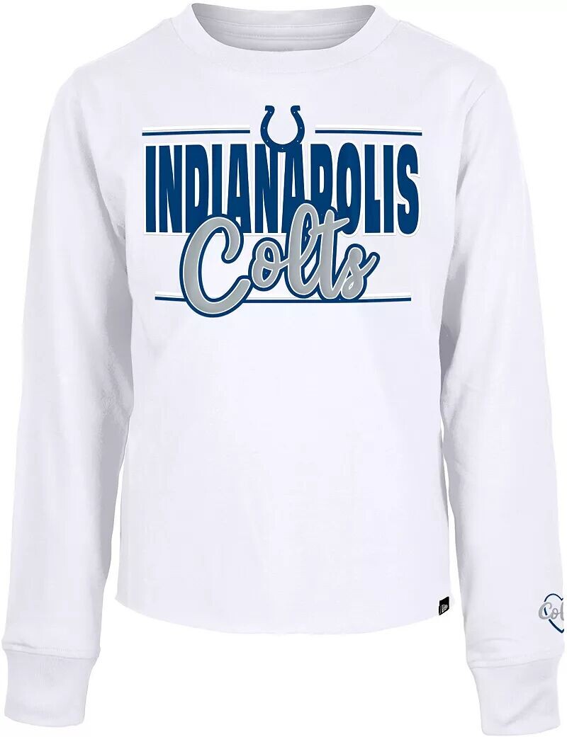 

Серая футболка с длинными рукавами и надписью New Era Little Kids Indianapolis Colts Script