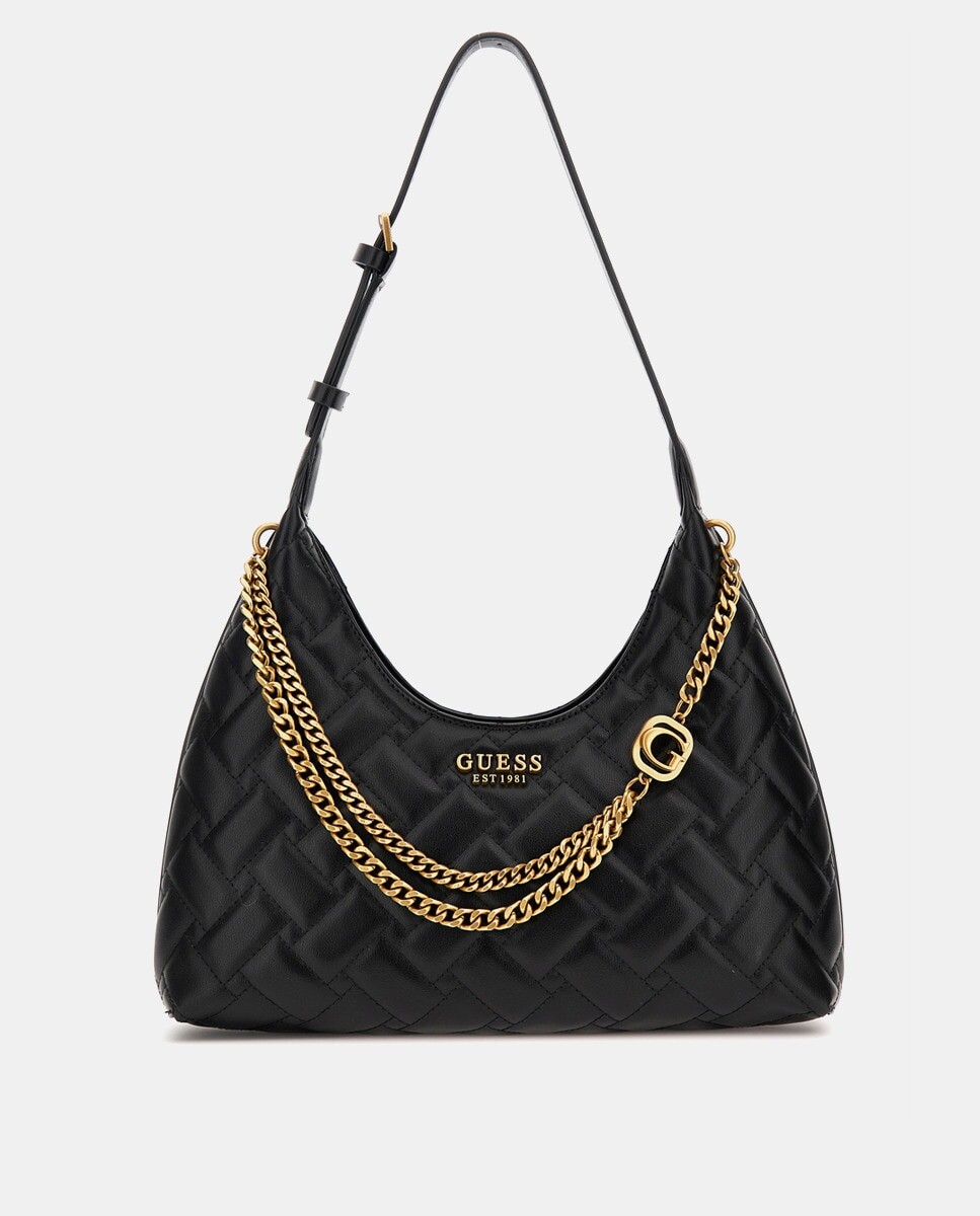 

Черный стеганый хобо Gracelynn с цепочками Guess, черный